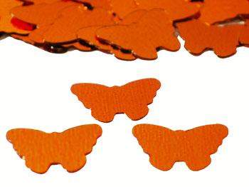 Butterfly confetti, orange by the pound or packet